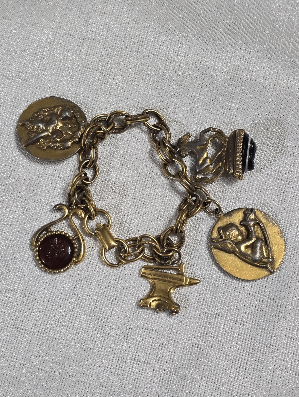 Vintage Coro Gold-Tone Charm Bracelet